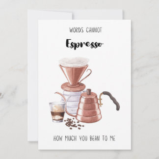 Niedlicher Kaffeekarte Espresso Valentinstag Feiertagskarte