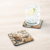 Niedlicher Kaffeestil Getränkeuntersetzer (Rechte Seite)