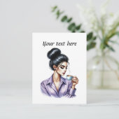 Niedlicher Kaffeetext Postkarte (Stehend Vorderseite)