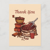 Niedlicher Kaffeetext Vielen Dank Postkarte (Vorderseite)