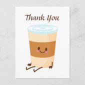 Niedlicher Kaffeetext Vielen Dank Postkarte (Vorderseite)