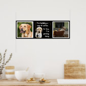Niedlicher Kaffeetrinken Labrador-Brauch Poster (Küche)