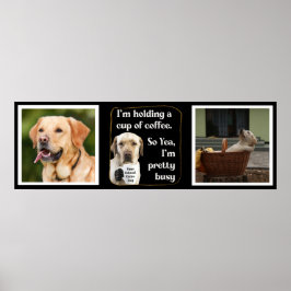 Niedlicher Kaffeetrinken Labrador-Brauch Poster