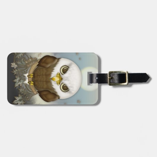 Niedlicher kahler Adler Gepäckanhänger (Vorderseite horizontal)