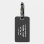 Niedlicher kahler Adler Gepäckanhänger (Rückseite vertikal)