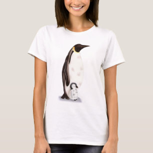Niedlicher Kaiser Pinguin Illustration T-Shirt