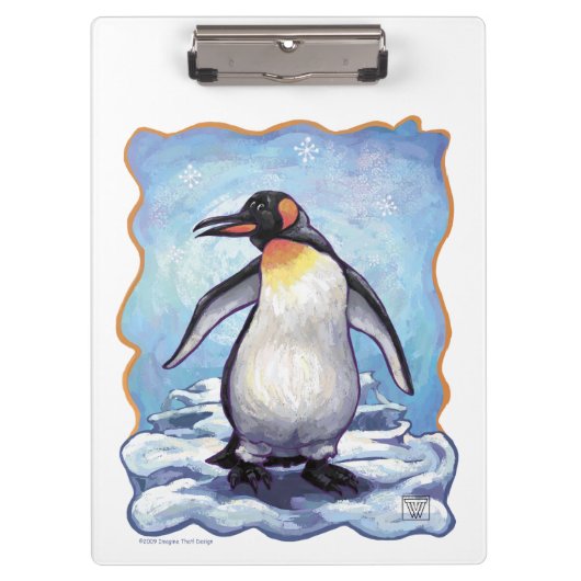 Niedlicher Kaiser Pinguin Klemmbrett (Vorderseite)