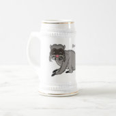 Niedlicher Kaiser Tamarin Illustrator Cartoon Bierglas (Vorderseite Links)