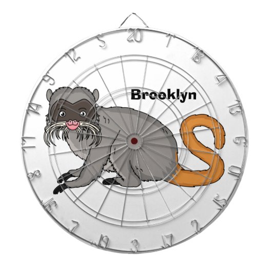 Niedlicher Kaiser Tamarin Illustrator Cartoon Dartscheibe (vorne)