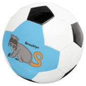 Niedlicher Kaiser Tamarin Illustrator Cartoon Fußball (Dreiviertel)