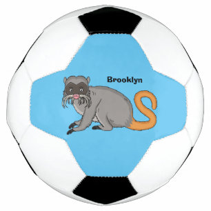 Niedlicher Kaiser Tamarin Illustrator Cartoon Fußball