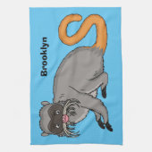 Niedlicher Kaiser Tamarin Illustrator Cartoon Geschirrtuch (Vertikal)