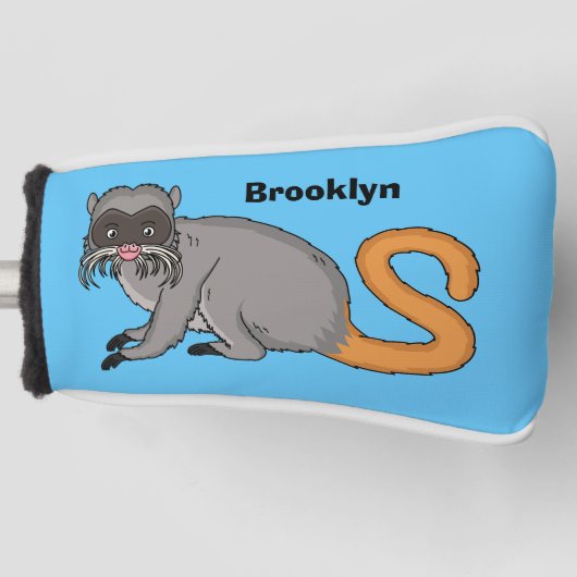 Niedlicher Kaiser Tamarin Illustrator Cartoon Golf Headcover (Vorderseite)