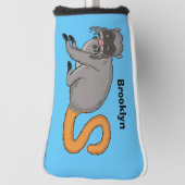 Niedlicher Kaiser Tamarin Illustrator Cartoon Golf Headcover (Rotieren 90)