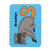 Niedlicher Kaiser Tamarin Illustrator Cartoon Magnet (Vertikal)