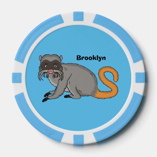 Niedlicher Kaiser Tamarin Illustrator Cartoon Pokerchips (Vorderseite)