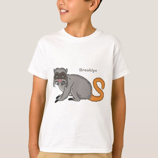Niedlicher Kaiser Tamarin Illustrator Cartoon T-Shirt (Vorderseite)