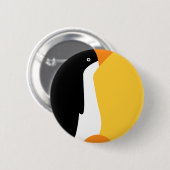 Niedlicher Kaiserpenguin-Cartoon auf Button (Vorne & Hinten)