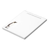 Niedlicher Kaiserpinguin mit personalisiertem Baby Notizblock (Rotiert)