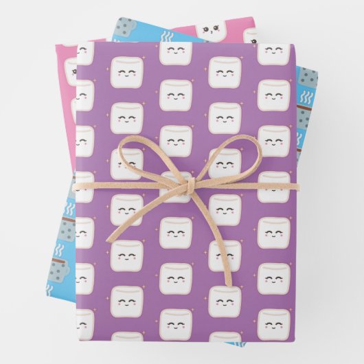 Niedlicher Kakao mit Marshmallows Geschenkpapier Set (Beispiel)