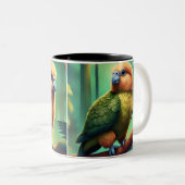 Niedlicher Kakapo-Vogel Zweifarbige Tasse (VorderseiteRechts)