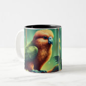 Niedlicher Kakapo-Vogel Zweifarbige Tasse (Vorderseite Links)