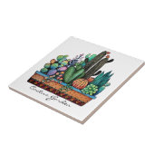 Niedlicher Kakteen Garden in Pot Fliese (Seite)