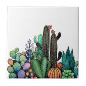 Niedlicher Kakteen Garden in Pot Fliese (Vorderseite)
