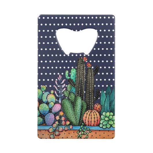 Niedlicher Kakteen Garden in Pot Geldbeutel Flaschenöffner (Vorderseite)
