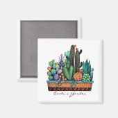 Niedlicher Kakteen Garden in Pot Magnet (Vorderseite/Rückseite)