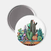 Niedlicher Kakteen Garden in Pot Magnet (Vorderseite/Rückseite)