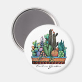 Niedlicher Kakteen Garden in Pot Magnet (Vorderseite/Rückseite)