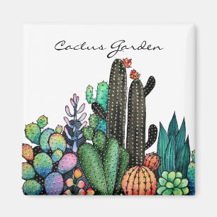 Niedlicher Kakteen Garden in Pot Magnet