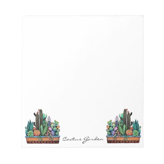 Niedlicher Kakteen Garden in Pot Notizblock (Vorderseite)