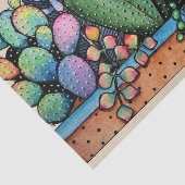 Niedlicher Kakteen Garden in Pot Seidenpapier (Ausschnitt)