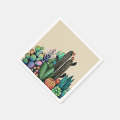 Niedlicher Kakteen Garden in Pot Serviette (Ecke)