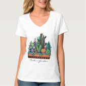 Niedlicher Kakteen Garden in Pot T-Shirt (Vorderseite)