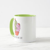 Niedlicher Kakteen Personalisierter Valentinstag Tasse (Vorderseite Links)