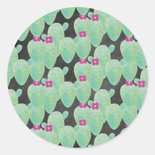 Niedlicher Kakteen | Wasserfarbene Hauspflanzen Runder Aufkleber (Vorderseite)