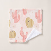 niedlicher Kaktus Badhandtuch Set (Waschlappen)