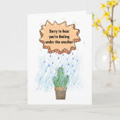 Niedlicher Kaktus bei Regen unter Wetterbedingunge Karte (Gelbe Blume)