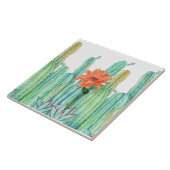 Niedlicher Kaktus botanischer Floral Fliese (Seite)
