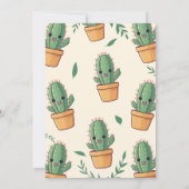 Niedlicher Kaktus-Geburtstag Einladung (Rückseite)