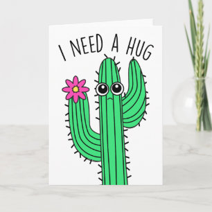 Niedlicher Kaktus 'I Need a Hug' Grußkarte Karte