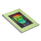 Niedlicher Kaktus in einem Sombrero auf schwarzer Notizblock (Rechte Seite)