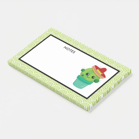 Niedlicher Kaktus in einem Sombrero Post-it Klebezettel (angewinkelt)