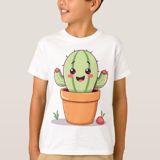 Niedlicher Kaktus in einem Topf T-Shirt