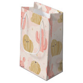 niedlicher Kaktus Kleine Geschenktüte (Rückseite Schrägansicht)
