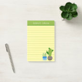 Niedlicher Kaktus liebt Personalisierte Lined Note Post-it Klebezettel (Büro)