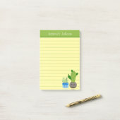 Niedlicher Kaktus liebt Personalisierte Lined Note Post-it Klebezettel (Auf Schreibtisch)